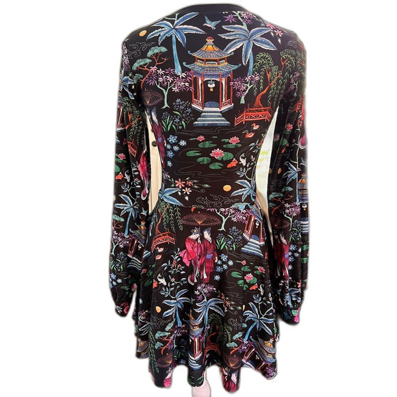 BlackMilk Nihon Shishu Bishop Skater Dress XS NWT Japan Print Whimsical - Picture 7 of 9